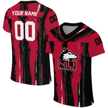 custom northern illinois huskies striped texture red jersey best selling