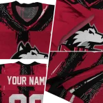 custom northern illinois huskies striped texture red jersey best selling