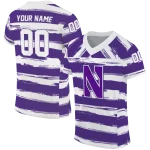 custom northwestern wildcats art stripe purple jersey best selling