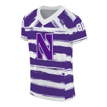 custom northwestern wildcats art stripe purple jersey fashion forward