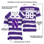 custom northwestern wildcats art stripe purple jersey best selling