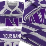 custom northwestern wildcats art stripe purple jersey best selling