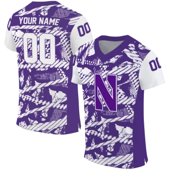 custom northwestern wildcats camo shatter purple jersey best selling