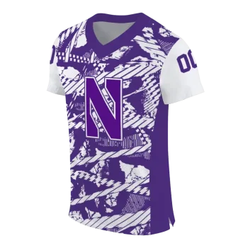 custom northwestern wildcats camo shatter purple jersey fashion forward