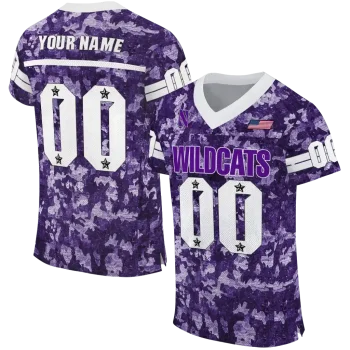 custom northwestern wildcats camouflage abstract purple jersey best selling