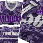 custom northwestern wildcats camouflage abstract purple jersey best selling