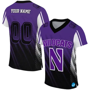 custom northwestern wildcats halftone flow purple black jersey best selling