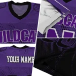 custom northwestern wildcats halftone flow purple black jersey best selling