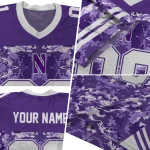 custom northwestern wildcats mirrored pattern purple jersey best selling