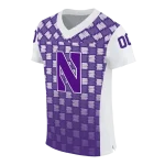 custom northwestern wildcats stacked rectangle purple jersey best selling