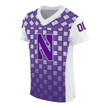 custom northwestern wildcats stacked rectangle purple jersey fashion forward