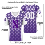 custom northwestern wildcats stacked rectangle purple jersey best selling