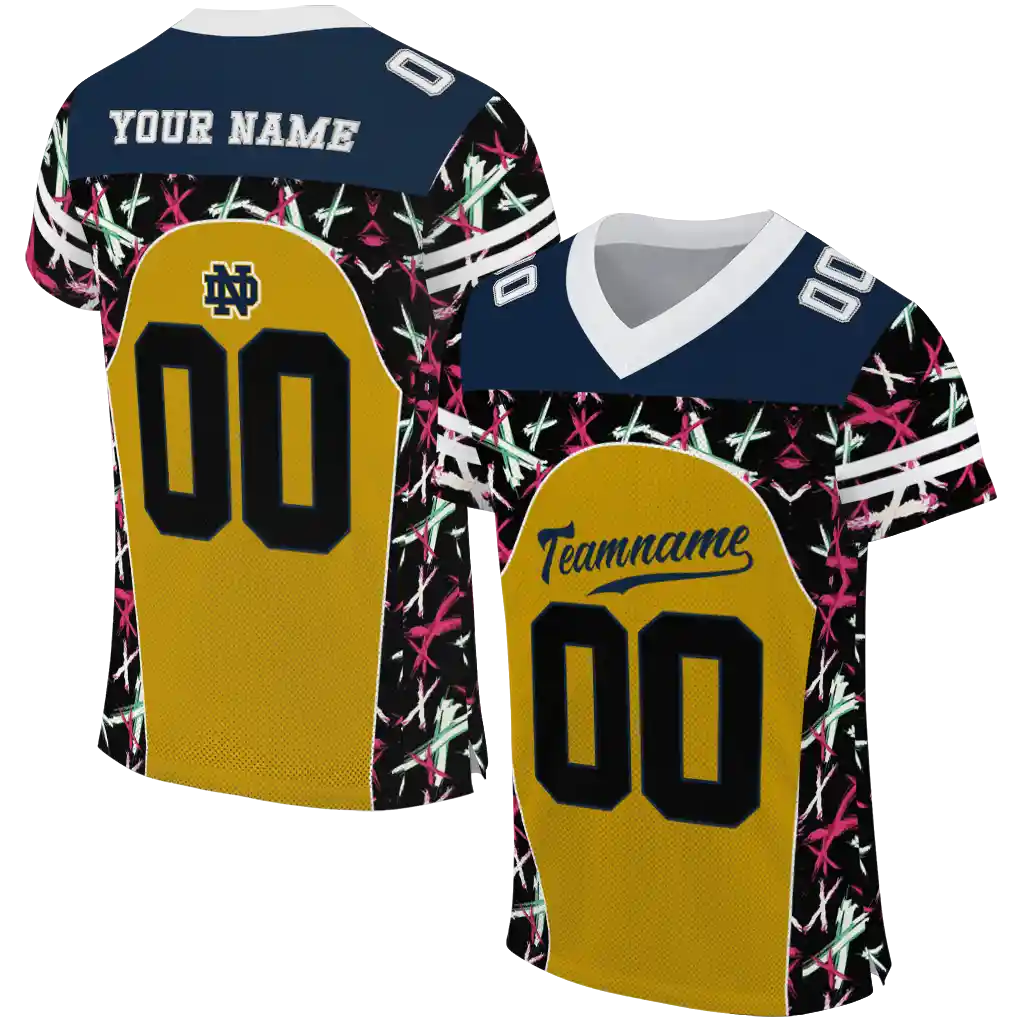 custom notre dame fighting irish brushstroke xs gold black jersey best selling custom notre dame fighting irish brushstroke xs gold black jersey best selling