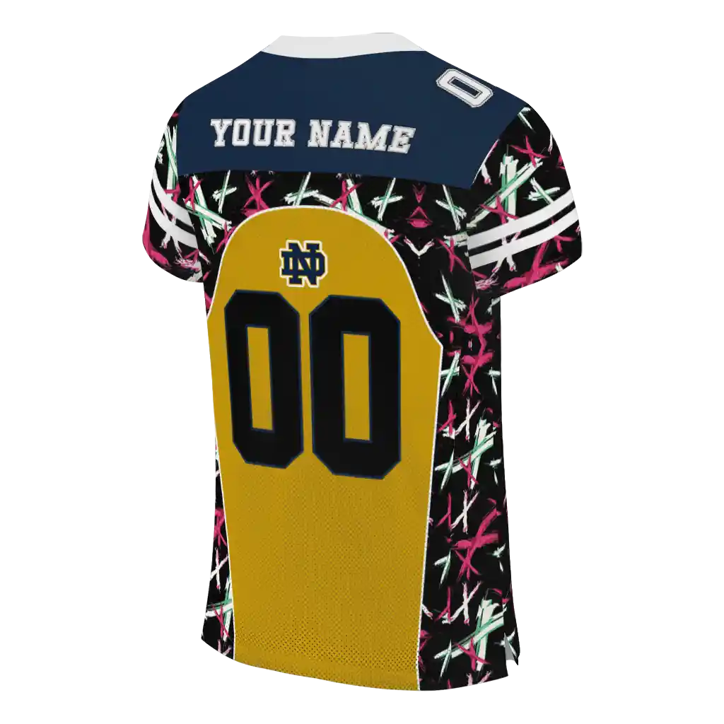 custom notre dame fighting irish brushstroke xs gold black jersey high quality custom notre dame fighting irish brushstroke xs gold black jersey high quality