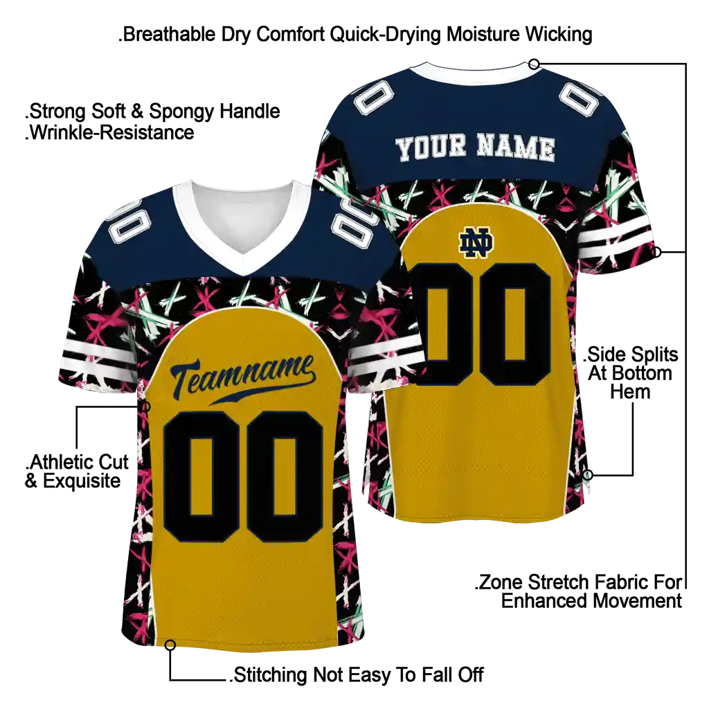 custom notre dame fighting irish brushstroke xs gold black jersey latest model custom notre dame fighting irish brushstroke xs gold black jersey latest model