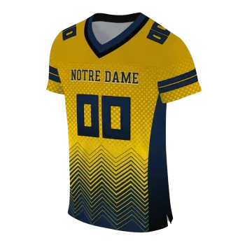 custom notre dame fighting irish halftone sweep gold black jersey fashion forward