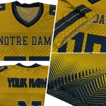 custom notre dame fighting irish halftone sweep gold black jersey best selling