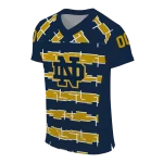 custom notre dame fighting irish layered grids navy jersey best selling