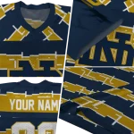 custom notre dame fighting irish layered grids navy jersey best selling