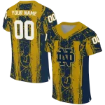 custom notre dame fighting irish rugged stripes navy jersey best selling