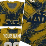 custom notre dame fighting irish rugged stripes navy jersey best selling
