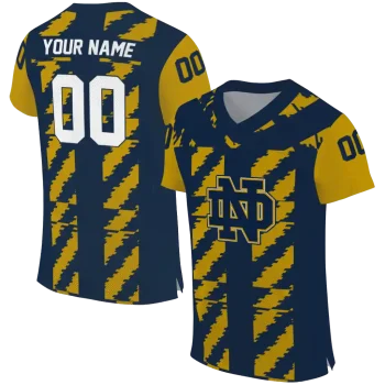 custom notre dame fighting irish stripe block navy jersey best selling