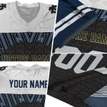 custom notre dame fighting irish tire arrows navy black white jersey best selling
