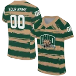 custom ohio bobcats art stripe green jersey best selling