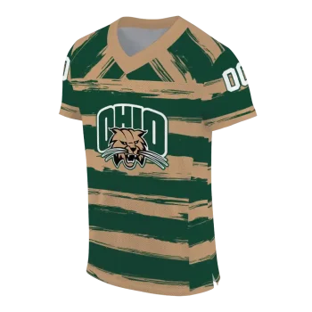 custom ohio bobcats art stripe green jersey fashion forward