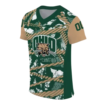 custom ohio bobcats camo shatter green jersey fashion forward