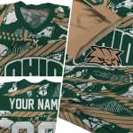 custom ohio bobcats camo shatter green jersey best selling