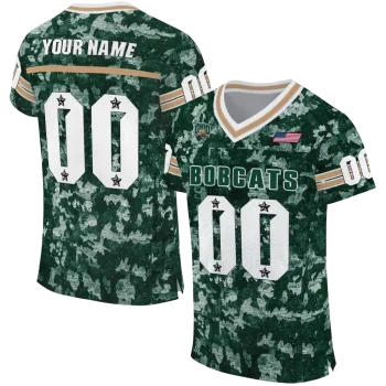 custom ohio bobcats camouflage abstract green jersey best selling