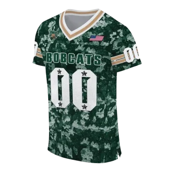 custom ohio bobcats camouflage abstract green jersey fashion forward