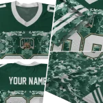 custom ohio bobcats mirrored pattern green jersey best selling