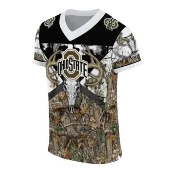 custom ohio state buckeyes antler skull camouflage hunting jersey fashion forward