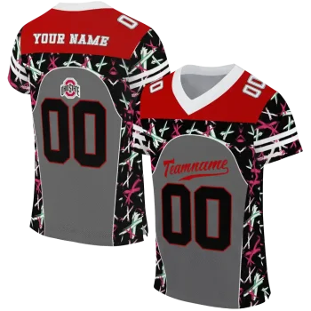 custom ohio state buckeyes brushstroke xs gray black jersey best selling