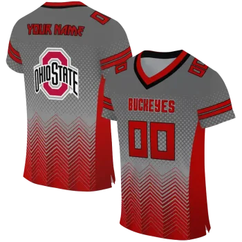 custom ohio state buckeyes halftone sweep gray black jersey best selling