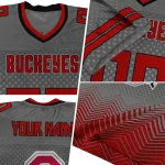custom ohio state buckeyes halftone sweep gray black jersey best selling