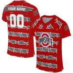 custom ohio state buckeyes layered grids scarlet jersey best selling