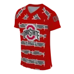 custom ohio state buckeyes layered grids scarlet jersey best selling