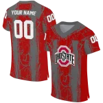 custom ohio state buckeyes rugged stripes scarlet jersey best selling