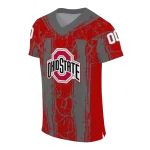 custom ohio state buckeyes rugged stripes scarlet jersey best selling