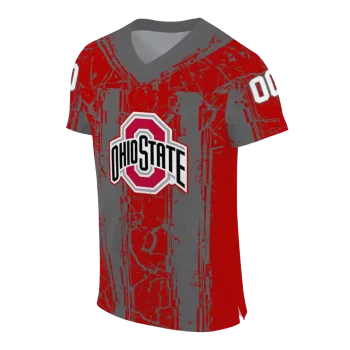 custom ohio state buckeyes rugged stripes scarlet jersey fashion forward