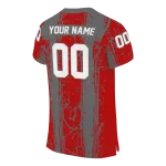 custom ohio state buckeyes rugged stripes scarlet jersey best selling