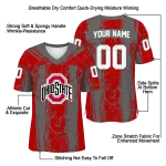 custom ohio state buckeyes rugged stripes scarlet jersey best selling
