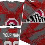 custom ohio state buckeyes rugged stripes scarlet jersey best selling