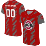 custom ohio state buckeyes stripe block scarlet jersey best selling