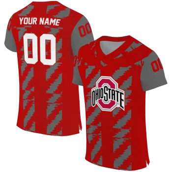 custom ohio state buckeyes stripe block scarlet jersey best selling