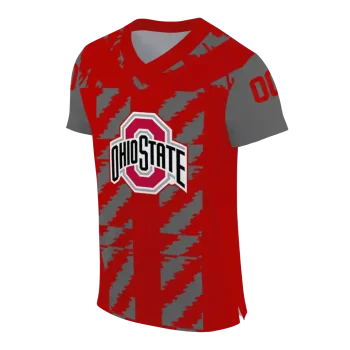 custom ohio state buckeyes stripe block scarlet jersey fashion forward