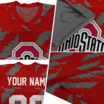 custom ohio state buckeyes stripe block scarlet jersey best selling